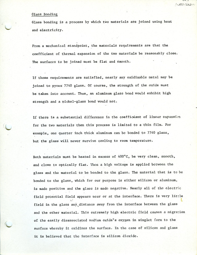 Chromatograph Project Review - Glass Bonding 01